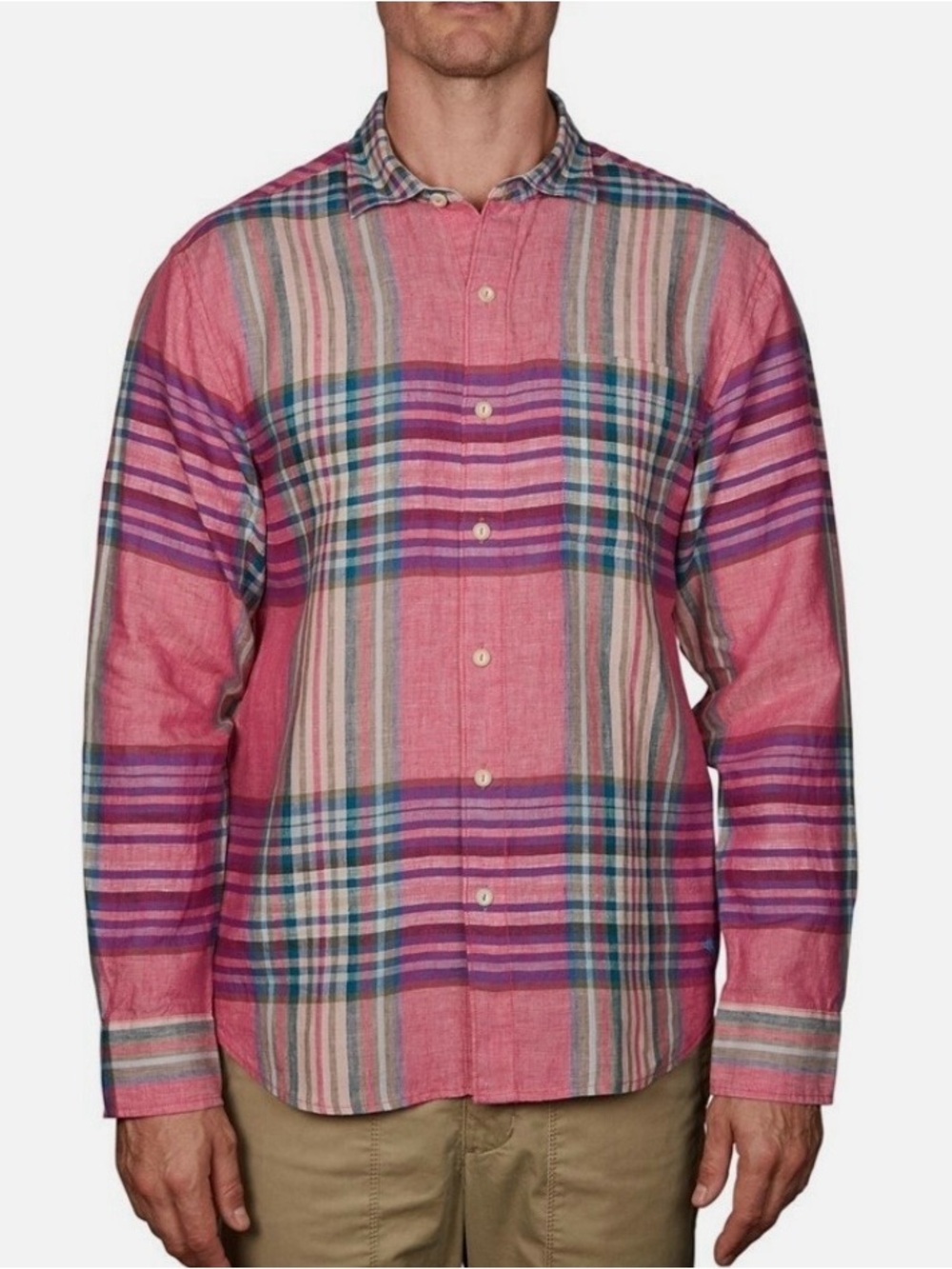 Tommy Bahama Pecona Plaid Linen Button-Down Shirt